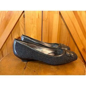 AK Anne Klein Womens Heels 6M Gray Fabric Pumps Shoes 1” iFlex
